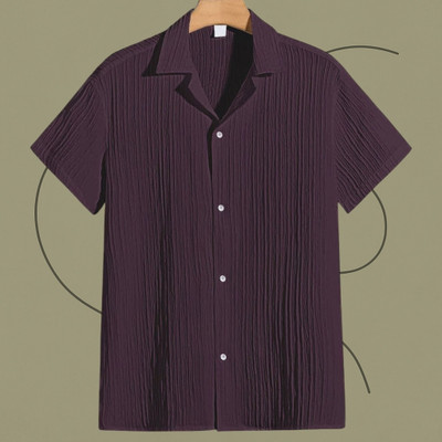 NitaCollection Men Solid Casual Gold Shirt