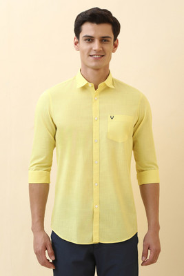 Allen Solly Men Solid Casual Yellow Shirt
