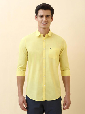 Allen Solly Men Solid Casual Yellow Shirt