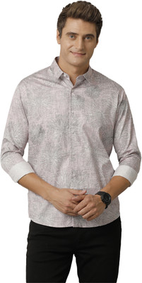 VOI JEANS Men Printed Casual Pink, Grey Shirt