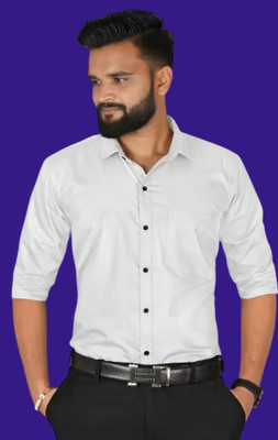RadhikaFashion Men Solid Casual White Shirt