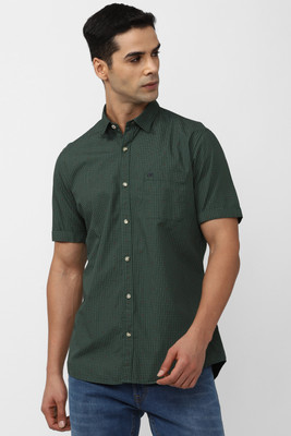 PETER ENGLAND Men Printed Casual Green Shirt