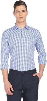 71% OFF on ARROW Men Checkered Formal Blue Shirt 71% OFF on ARROW Men Checkered Formal Blue Shirt