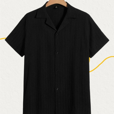 Nita creation Men Self Design Formal Gold Shirt