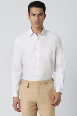 VAN HEUSEN Men Self Design Formal White Shirt