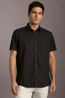 LOUIS PHILIPPE Men Striped Casual Black Shirt