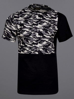 french crown Men Printed Casual Black, Grey, White Shirt