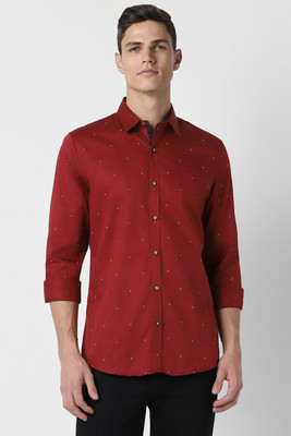 PETER ENGLAND Men Polka Print Casual Red, White Shirt