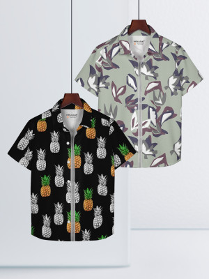 Hellcat Boys Animal Print, Floral Print Casual Multicolor Shirt(Pack of 2)