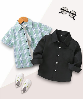KIDGARB Boys Printed Casual Multicolor Shirt(Pack of 2)