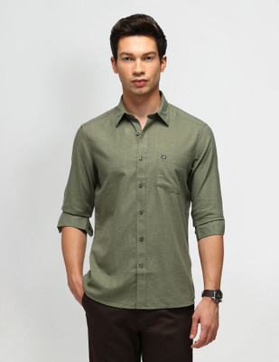 Arrow Sport Men Solid Casual Green Shirt