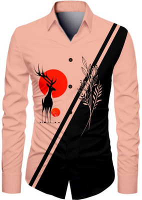 JRKENTERPRISE Men Printed Casual Pink Shirt