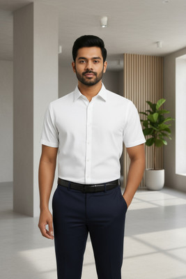 RAREMARK Men Solid Formal White Shirt