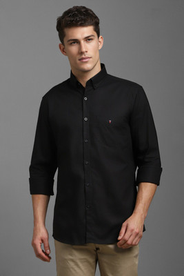 LOUIS PHILIPPE Men Solid Casual Black Shirt