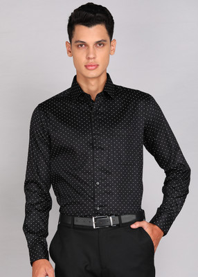 Raymond Men Printed Formal Black Shirt