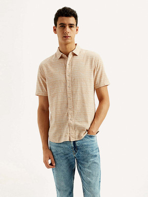 LEVI'S Men Self Design Casual Beige Shirt