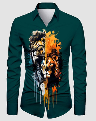 AviraEnterprise Men Printed Casual Green Shirt