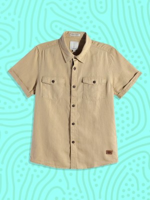 UTH by Roadster Boys Solid Casual Brown Shirt