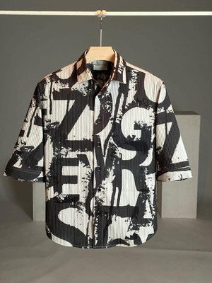 laxmi creation Men Printed Casual Black Shirt