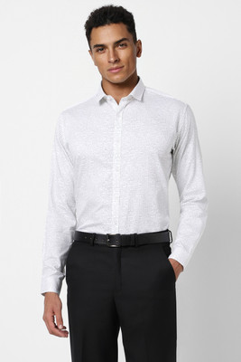 V DOT BY VAN HEUSEN Men Printed Formal White Shirt
