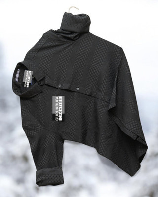 gurukrupa creation Men Self Design Casual Black Shirt