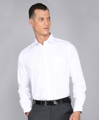 VAN HEUSEN Men Self Design Formal White Shirt