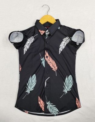 KUSHWAHA GARMENTS Boys Printed Casual Black Shirt