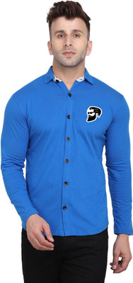 BEYOU FASHION Men Solid Casual Blue Shirt