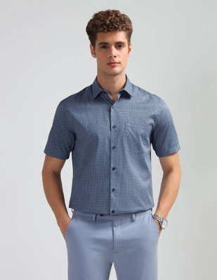ARROW Men Checkered Formal Blue Shirt