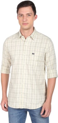 Arrow Sport Men Checkered Casual Beige Shirt