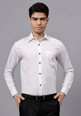 Vashuqi Men Solid Formal White Shirt