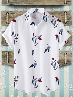 Radha Krishna Fashion Men Solid, Printed Casual Dark Blue, Maroon, White Shirt