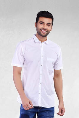 5TH ANFOLD Men Solid Casual White Shirt