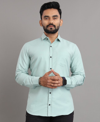 Nofilter Men Solid Formal Light Green Shirt