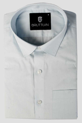 Bruttlyn Men Solid Formal Light Blue Shirt