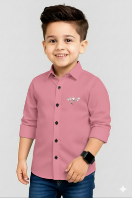 JARMAN Boys Solid Casual Pink Shirt