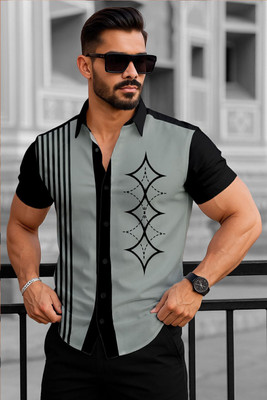 Manamrut Men Printed Casual Black Shirt