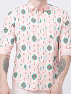 Stellalifestyle Men Printed Casual Green, Pink, Red Shirt