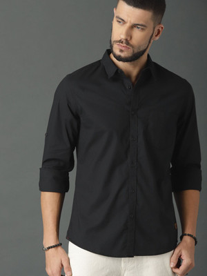 Roadster Men Solid Casual Black Shirt