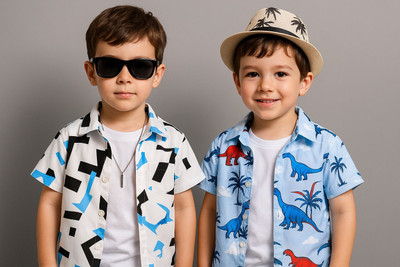 SVHFashion Boys Printed, Checkered Casual Multicolor Shirt(Pack of 2)