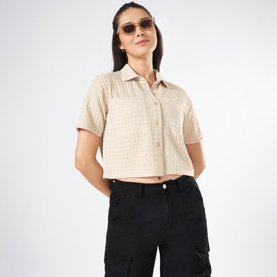 PEOPLE Women Printed Casual Red Shirt