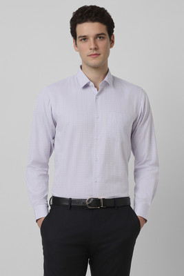 PETER ENGLAND Men Checkered Formal Purple Shirt