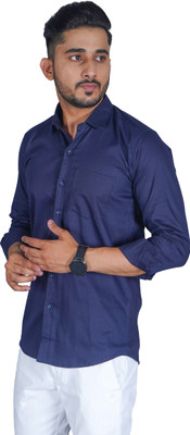 Jumii Enterprise Men Solid Formal Dark Blue Shirt