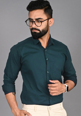 FUBAR Men Solid Casual Dark Blue Shirt