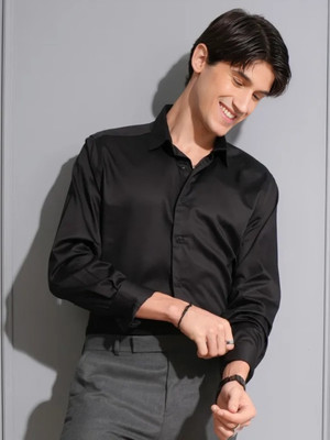 PERFECT PRODUCTIONS Men Solid Casual Black Shirt