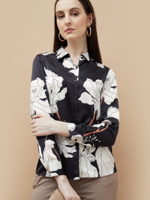 CODE by Lifestyle Women Printed Casual Black Shirt