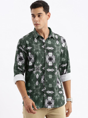 SHOWOFFFF Men Printed Casual Green Shirt