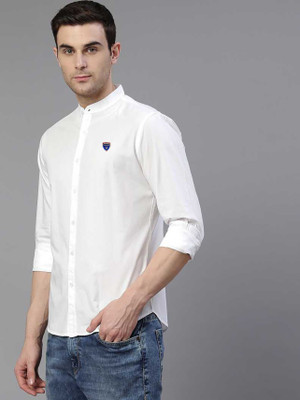 FUBAR Men Solid Casual White Shirt