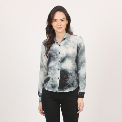 Avyola Women Dyed/Ombre Casual Blue Shirt