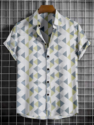 The style grove Men Solid Casual White, Green, Grey Shirt